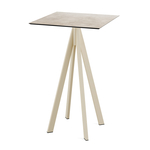 Feros Infinity - Bartisch sandfarbenes Gestell + Moonstone HPL-Platte 70x70 cm, Sand + Moonstone