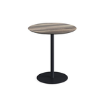 Feros Urban - Terrassentisch schwarzes Gestell + Tropenholz HPL-Platte Ø70 cm, Schwarz + Tropenholz
