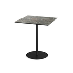 Feros Urban - Terrassentisch schwarzes Gestell + Galaxy-Marmor HPL-Platte 70x70 cm, Schwarz + Galaxy Marmor