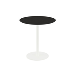 Feros Urban - Terrassentisch weißes Gestell + schwarze HPL-Platte Ø70 cm, Weiß + Schwarz