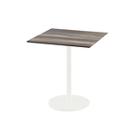 Feros Urban - Terrassentisch weißes Gestell + Tropenholz HPL-Platte 70x70 cm, Weiß + Tropenholz