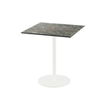 Feros Urban - Terrassentisch weißes Gestell + Galaxy-Marmor HPL-Platte 70x70 cm, Weiß + Galaxy Marmor