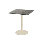 Feros Urban - Terrassentisch sandfarbenes Gestell + Galaxy-Marmor HPL-Platte 70x70 cm, Sand + Galaxy Marmor