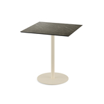 Feros Urban - Terrassentisch sandfarbenes Gestell + Midnight-Marmor HPL-Platte 70x70 cm, Sand + Midnight Marmor