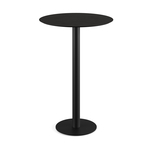 Feros Urban - Bartisch schwarzes Gestell + schwarze HPL-Platte Ø70 cm, Schwarz + Schwarz