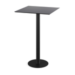Feros Urban - Bartisch schwarzes Gestell + schwarze HPL-Platte 70x70 cm, Schwarz + Schwarz