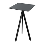 Feros Infinity Tripod - Bartisch schwarzes Gestell + schwarze HPL-Platte 70x70 cm, Schwarz + Schwarz