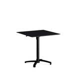 Feros X Cross - Höhenverstellbares schwarz Tischgestell  + Schwarze HPL-Tischplatte 70x70 cm, Schwarz + Schwarz
