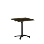 Feros X Cross - Höhenverstellbares schwarz Tischgestell + Riverwashed Wood HPL-Tischplatte 70x70 cm, Schwarz + Riverwashed Wood