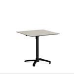 Feros X Cross - Höhenverstellbares schwarz Tischgestell + Sand stone HPL-Tischplatte 70x70 cm, Schwarz + Sand stone