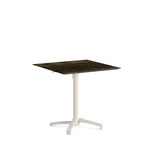 Feros X Cross - Höhenverstellbares sand Tischgestell + Riverwashed Wood HPL-Tischplatte 70x70 cm, Sand + Riverwashed Wood