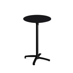 Feros X Cross - Tischgestell hoch schwarz + Black HPL-Tischplatte Ø70 cm, Schwarz + Schwarz