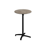 Feros X Cross - Tischgestell hoch schwarz + Moonstone HPL-Tischplatte Ø70 cm, Schwarz + Moonstone