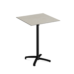 Feros X Cross - Tischgestell hoch schwarz + Sand stone HPL-Tischplatte 70x70 cm, Schwarz + Sand stone
