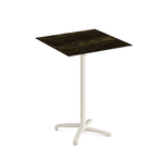 Feros X Cross - Tischgestell hoch sand + Riverwashed Wood HPL-Tischplatte 70x70 cm, Sand + Riverwashed