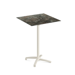 Feros X Cross - Tischgestell hoch sand + Galaxy Marble HPL-Tischplatte 70x70 cm, Sand + Galaxy Marble