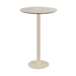 Feros Urban - Bartisch sandfarbenes Gestell + Moonstone HPL-Platte Ø70 cm, Sand + Moonstone