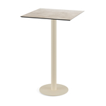 Feros Urban - Bartisch sandfarbenes Gestell + Moonstone HPL-Platte 70x70 cm, Sand + Moonstone