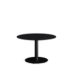 Feros Urban - Tischgestell niedrig schwarz + Black HPL-Tischplatte Ø120 cm, Schwarz + Schwarz