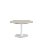 Feros Urban - Tischgestell niedrig weiß + Sand stone HPL-Tischplatte Ø120 cm, White + Sand stone