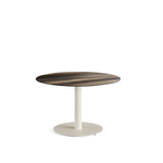 Feros Urban - Tischgestell niedrig sand + Tropical Wood HPL-Tischplatte Ø120 cm, Sand + Tropical Wood