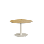 Feros Urban - Tischgestell niedrig sand + Teak wood HPL-Tischplatte Ø120 cm, Sand + Teak Wood