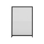 Feros Bodenmontierte Einzelsichtschutzwand - Vollglas, Schwarz/Glas