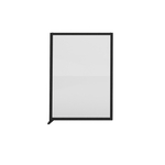 Feros Bodenmontiertes Startmodul Sichtschutzwand - Vollglas, Schwarz/Glas