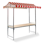Feros Maastricht - professioneller Marktstand 200x151x232 cm, Rot/Weiß