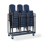Feros Trolley Stapelstühle - für bis zu 30 Stapelstühle, Hammerite Silber