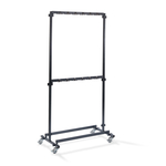 Feros Nordic - Garderobenständer klein mit 48 Haken - 100x60x200 cm, Hammerite Silber