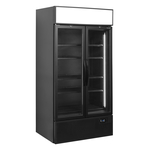 Tefcold Display-Kühlschrank in Schwarz FSC1000H BLACK, Schwarz RAL9005, EEK F