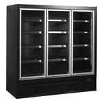 Tefcold Supermarkt-Multideck-Gefrierschrank EXTRA1875FD, Schwarz / Glas, EEK E