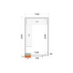 Tefcold Kühlzellen-Wandelemente 80 mm CR 150x240x212 NF, Weiß