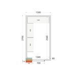 Tefcold Kühlzellen-Wandelemente 80 mm CR 150x270x212 NF, Weiß