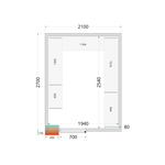 Tefcold Kühlzellen-Wandelemente 80 mm CR 210x270x212 NF, Weiß