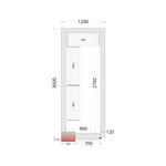 Tefcold Kühlzellen-Wandelemente 120 mm CR 120x300x220, Weiß