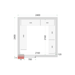 Tefcold Kühlzellen-Wandelemente 120 mm CR 240x240x220, Weiß