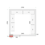 Tefcold Kühlzellen-Wandelemente 120 mm CR 270x270x220, Weiß