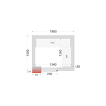 Tefcold Kühlzellen-Wandelemente 120 mm CR 180x150x220, Weiß