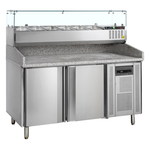 Tefcold Pizzatisch inkl. Kühlaufsatz PT1200 + GVC38-150, SS 201 / SS 304, EEK B
