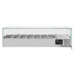 Vaiotec Gastro-Kühlaufsatz mit Glasabdeckung 7xGN1/4, 1500 × 335 mm