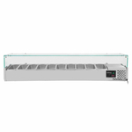 Vaiotec Gastro-Kühlaufsatz mit Glasabdeckung 10xGN1/4, 2000 × 335 mm