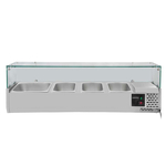 Vaiotec Gastro-Kühlaufsatz mit Glasabdeckung 3xGN1/3 + 1xGN1/2, 1200 × 395 mm