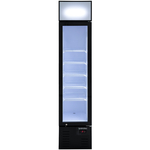 Vaiotec Topline Gastro-Getränkekühlschrank 1 Tür, 155 Liter mit Leuchtaufsatz schwarz, 390 × 480 mm