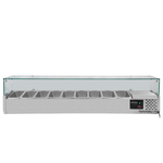 Vaiotec Gastro-Kühlaufsatz mit Glasabdeckung 9xGN1/4, 1800 × 335 mm