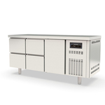 Vaiotec Topline Gastro-Kühltisch, 3-fach GN 1/1 mit 4 Schubladen, 1 Tür, 1795 × 700 mm