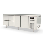 Vaiotec Topline Gastro-Kühltisch, 4-fach GN 1/1 mit 4 Schubladen, 2 Türen, 2245 × 700 mm