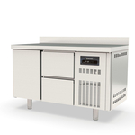 Vaiotec Topline Gastro-Tiefkühltisch, 2-fach GN 1/1 mit 2 Schubladen, 1 Tür & Aufkantung, 1345 × 700 mm