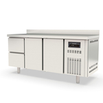 Vaiotec Topline Gastro-Tiefkühltisch, 3-fach GN 1/1 mit 2 Schubladen, 2 Türen & Aufkantung, 1795 × 700 mm
